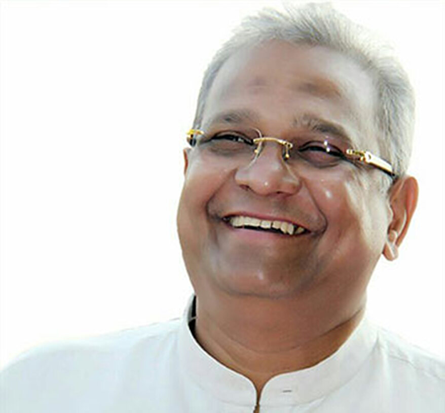 Bhupesh R. Patel, Joint President and Trustee of Shri Vile Parle Kelavani Mandal, photographed in a white kurta